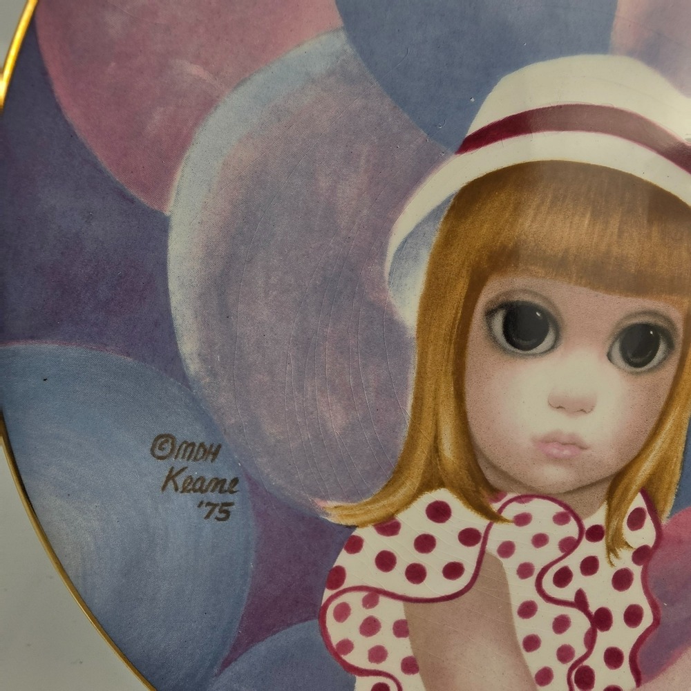 Margaret Keane "Balloon Girl" Big Eyes Kitsch Art 1976 Ltd Ed Plate w/Box - Picture 3 of 8
